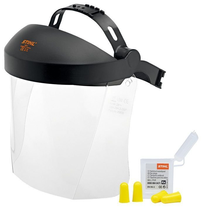 Ensemble visière plastique transparent courte et protège-oreilles – Stihl