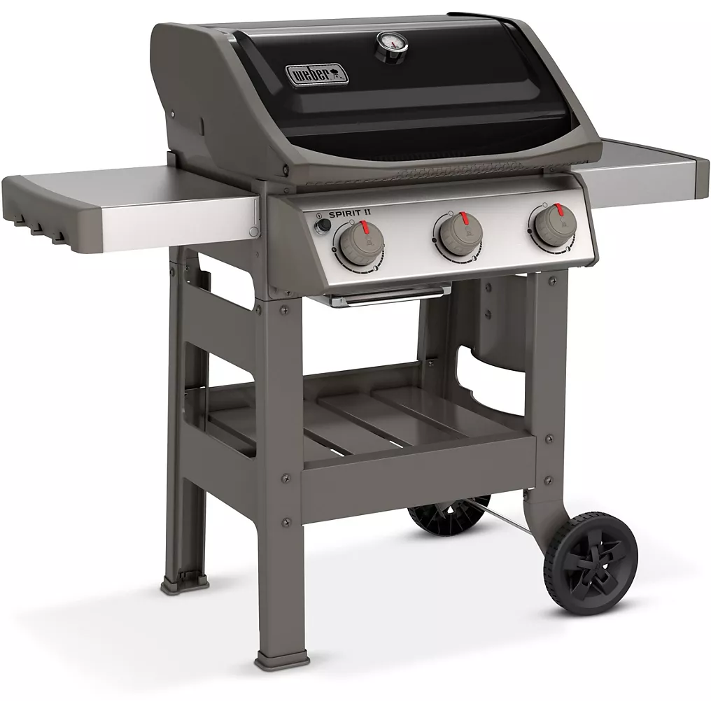 Barbecue gaz WEBER Spirit II E-310 noir grill e et plancha 3 bruleurs sur chariot, 60×44 cm Barbecue gaz WEBER Spirit II E-310 noir grill e et plancha 3 bruleurs sur chariot, 60×44 cm