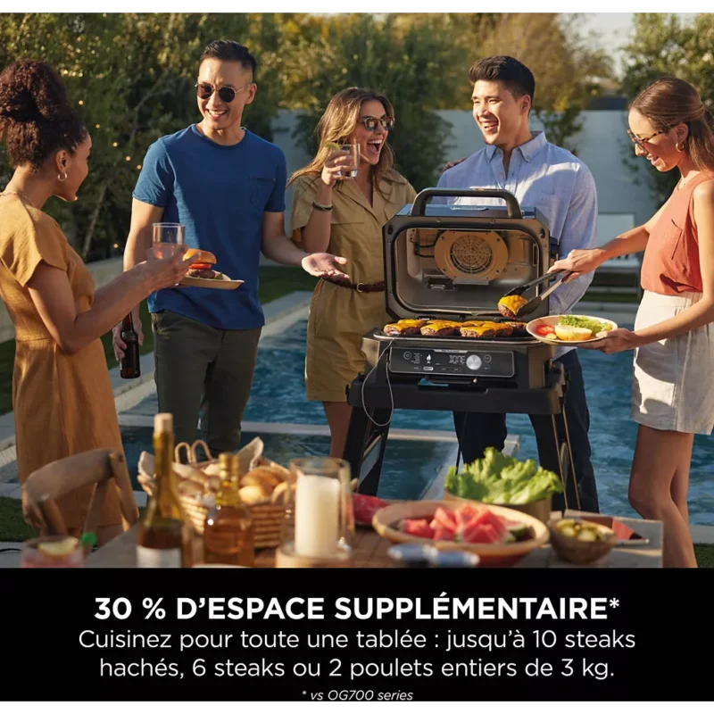 Barbecue électrique NINJA OG901EU Woodfire pro connect à poser, 44.5×26.5 cm – vue 2