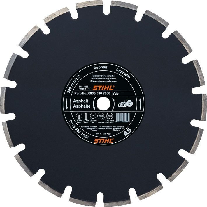 Disque à découper diamanté asphalte diamètre 300 mm A 5 – Stihl