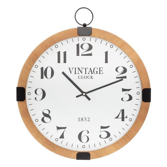 Atmosphera créateur d’intérieur – horloge murale silencieuse gousset 38cm naturel