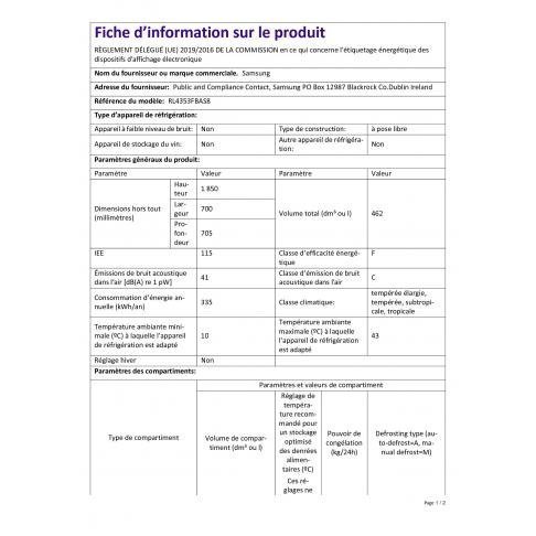 Combiné inversé SAMSUNG RL4353FBAS8 – vue 2