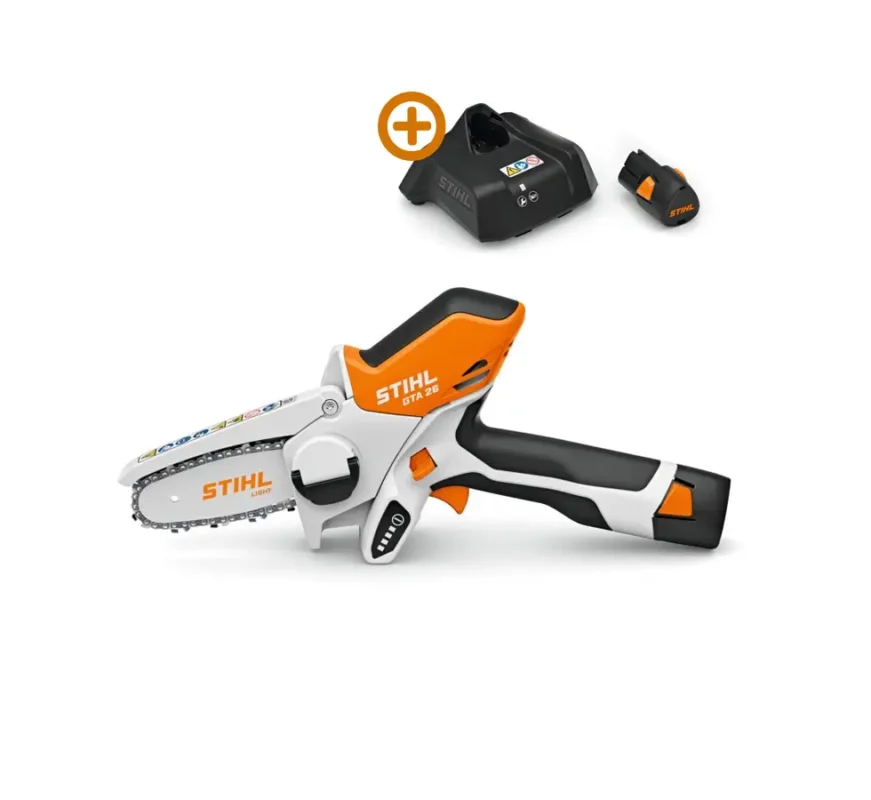 Scie de jardin à batterie GTA 26 Pack – Stihl GTA26 – Set avec Batterie & Chargeur – Mini-tronçonneuse – Système AS