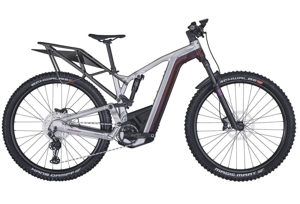 Bergamont VTT Électrique – E-TRAILSTER 130 PRO – 2023 – shiny silver/red