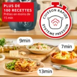 Cookeo Infinity, 17 modes de cuisson, Sans pale de mélange, Bleu Trust – vue 4