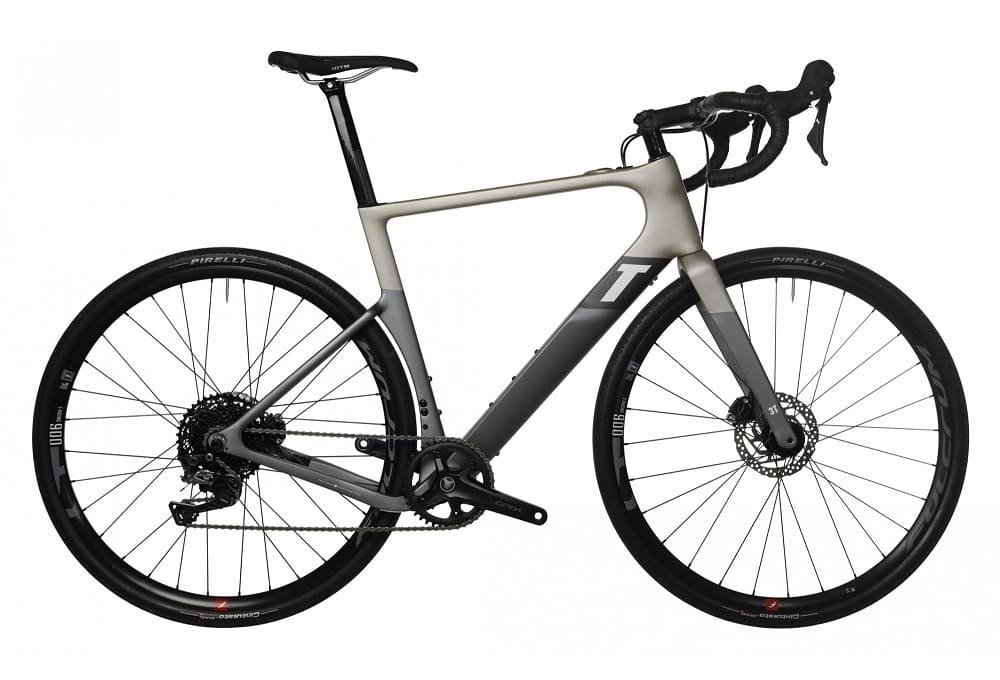 Gravel Bike Électrique 3T Exploro RaceMax Boost Dropbar Fulcrum Shimano GRX 11V 250 Wh 700 mm Gris Satin 2022