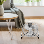12″ Ventilateur de sol chromé pour salle de sport – vue 2