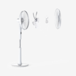16″ Ventilateur sur pied – Moteur CC basse consommation, 3 modes de fonctionnement et télécommande – Blanc – vue 4