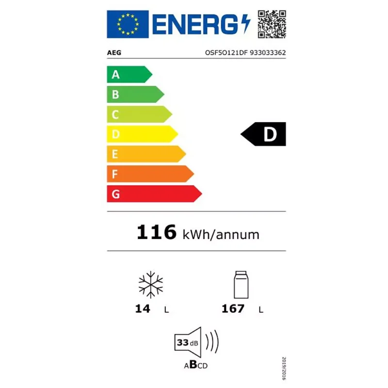 AEG Réfrigérateur 1 porte encastrable AEG OSF5O121DF OptiSpace – vue 2