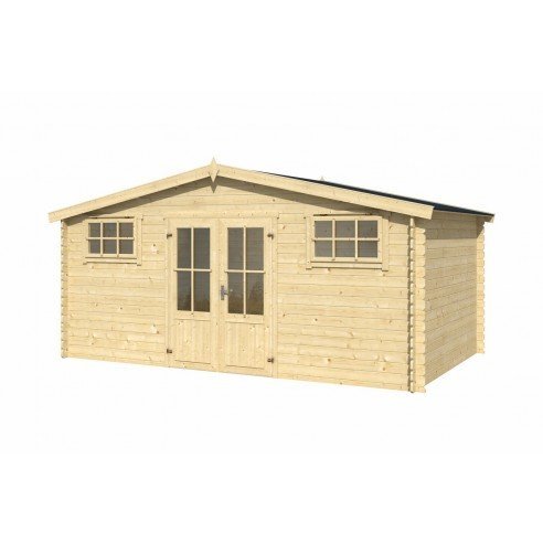 Abri de jardin Boston 14 m² en bois massif 28 mm – vue 2