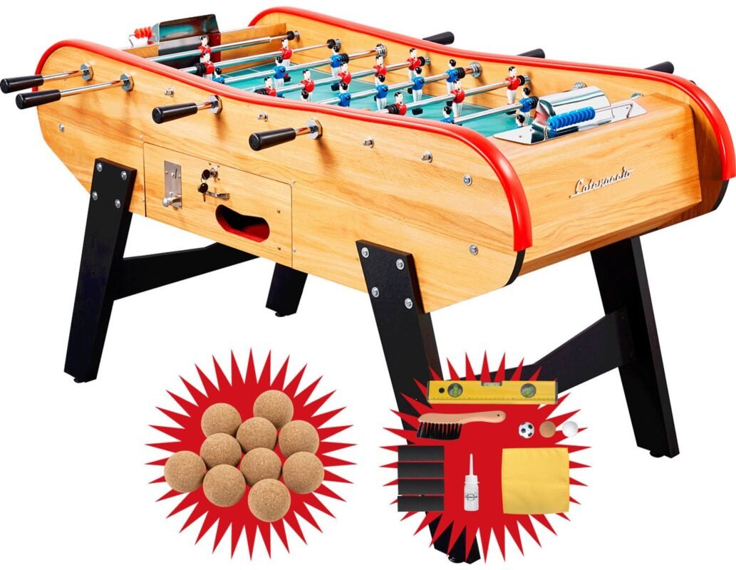 Baby foot Bar en Bois Clair + Pack Essentiel (balles+kit entretien)