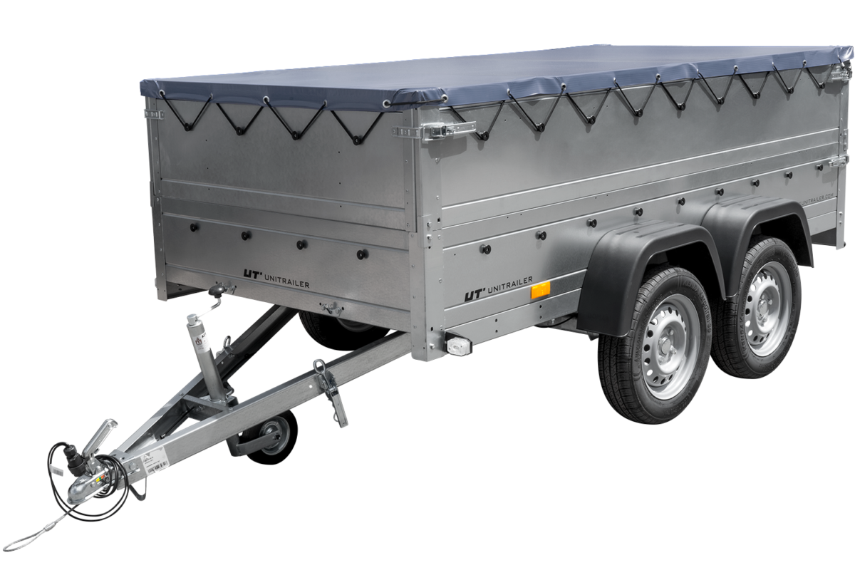 Garden Trailer 264/2 KIPP – Remorque double essieu avec bâche grise, ridelles BIS, châssis H-0 et roue jockey