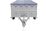 GARDEN TRAILER 264/2 KIPP remorque à deux essieux avec roue jockey, châssis H-0, ridelles BIS et bâche plate grise – vue 5