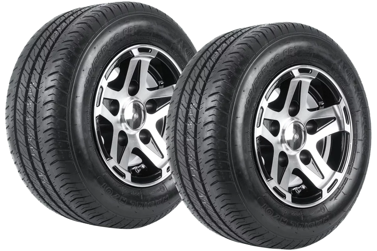 Kit de deux roues renforcées pour remorque PNEU LINGLONG 195/55 R10C 98/96N ALU UNITRAILER JANTE 6Jx10″ 5×112 ET:-4 – vue 2