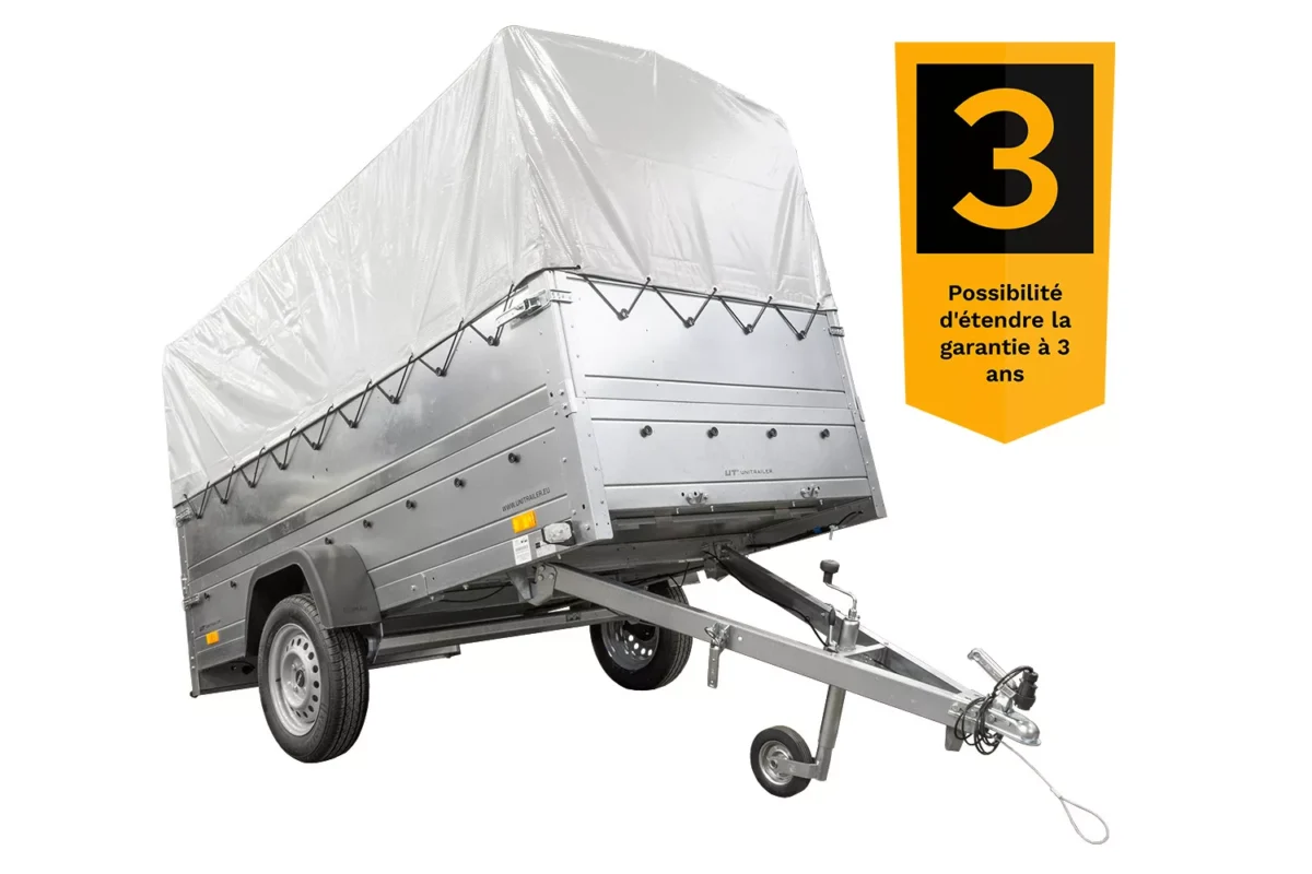 REMORQUE DE JARDIN 264 KIPP AVEC ROUE JOINTE, GLISSIÈRES BIS, CHÂSSIS H-800 ET COUVERCLE GRIS – vue 2