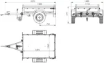Remorque 1 essieu 150×106 bâche + arceau, PTAC 500 kg Garden Trailer 150 KIPP [avec roue jockey] – vue 3