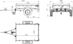Remorque 1 essieu 150×106 150 KIPP – Bâche, arceau et roue jockey, PTAC 500 kg – vue 3