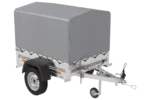 Remorque 1 essieu 150×106 bâche + arceau, PTAC 500 kg Garden Trailer 150 KIPP [avec roue jockey]