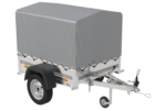 Remorque 1 essieu 150×106 150 KIPP – Bâche, arceau et roue jockey, PTAC 500 kg