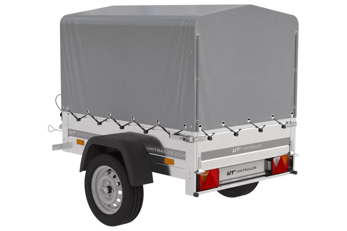 Remorque 1 essieu 150×106 bâche + arceau, PTAC 500 kg Garden Trailer 150 KIPP [avec roue jockey] – vue 2