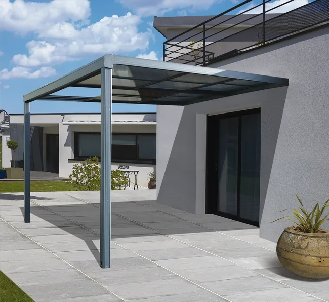 Pergola adossée PROLOISIRS Toscana aluminium gris anthracite, 12 m²