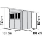 Abri de jardin adossé en bois certifié 4,18m² Bomlitz 2 – Karibu – vue 3