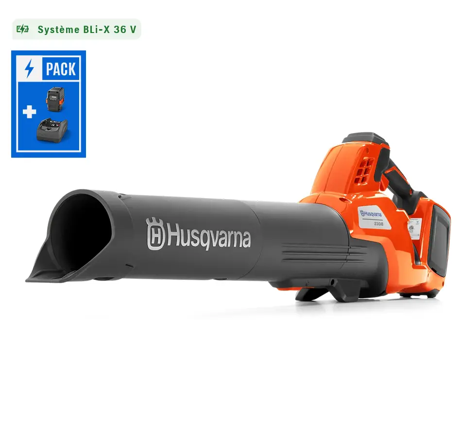 Souffleur à batterie 230 iB Pack – Husqvarna 230iB – Set avec Batterie et Chargeur – Système BLi-X 36 V Souffleur à batterie 230 iB Pack – Husqvarna 230iB – Set avec Batterie et Chargeur – Système BLi-X 36 V